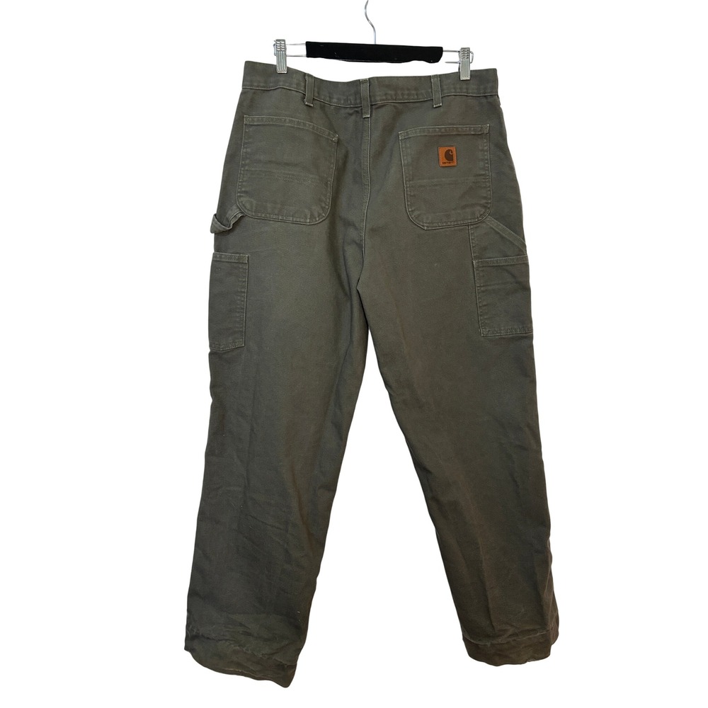 Carhartt B11-MOS Mens Moss Green Cotton Duck Original Dungaree Fit Pants 36